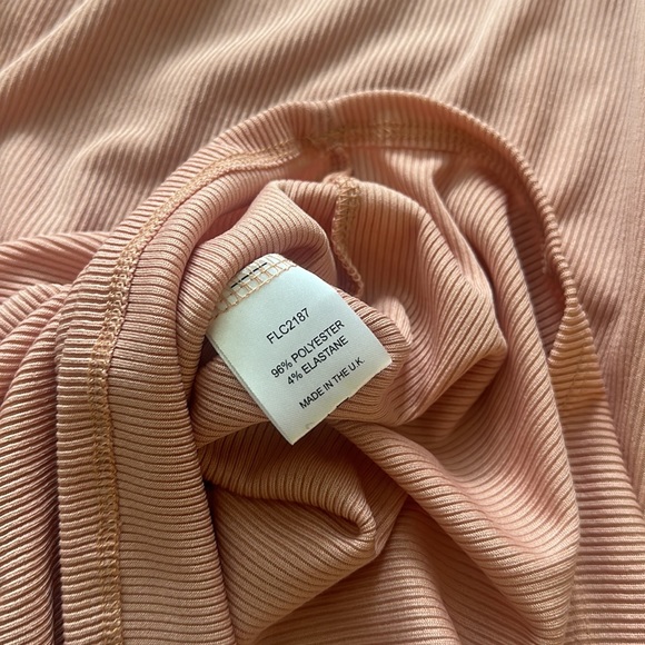 NWT ASOS Flounce london scoop neck ribbed mini dress in dusty pink - Picture 11 of 15